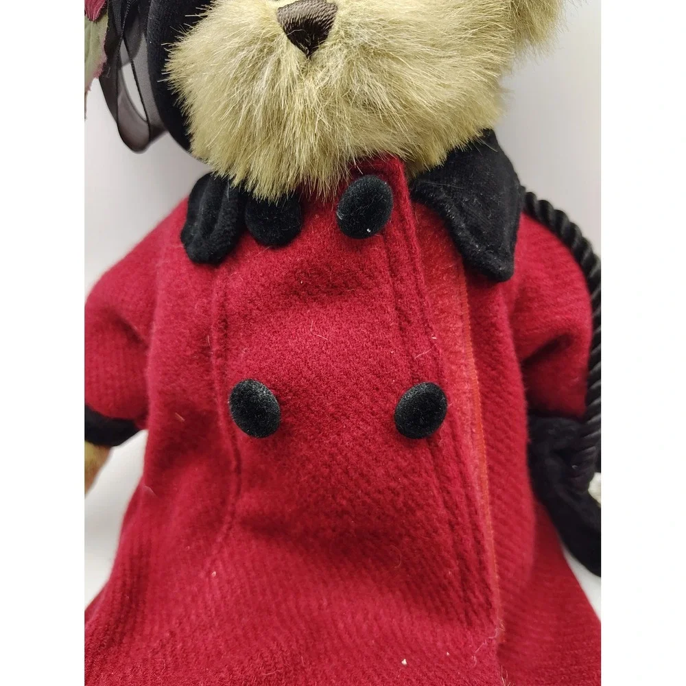 Bearington Collection‎ Teddy Bear Red Pea Coat Black Rose Hat Plush Collectible